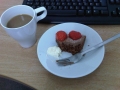 strawberry chocolate cake breakfast
