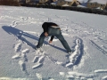Writing a love message in the snow